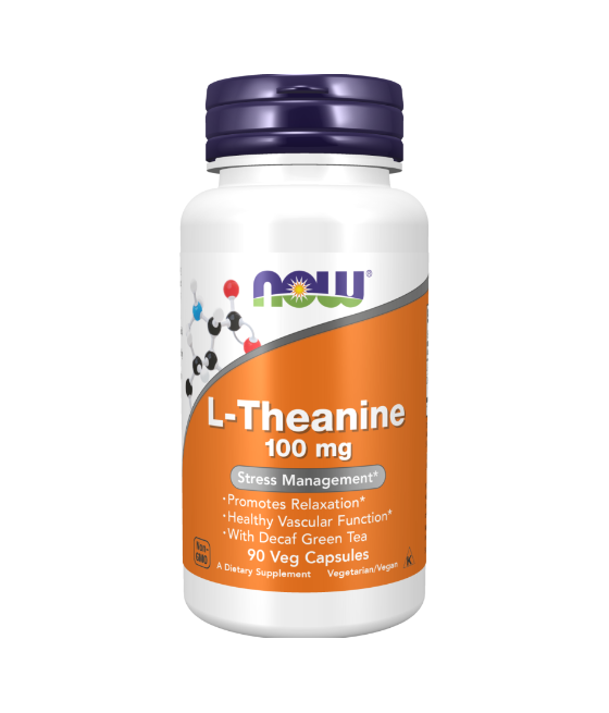 NOW L-Theanine 100mg - 90 vegan kapslit