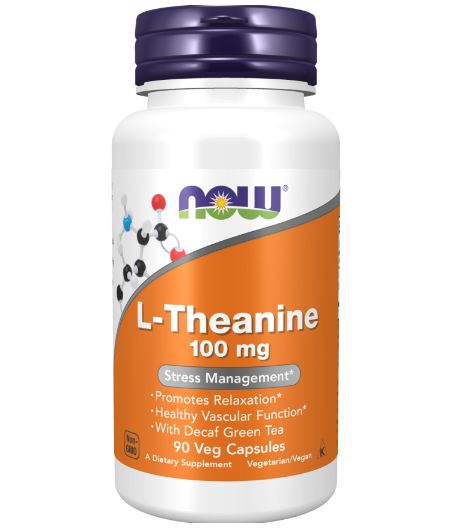 NOW L-Theanine100mg - 90 веган капсул