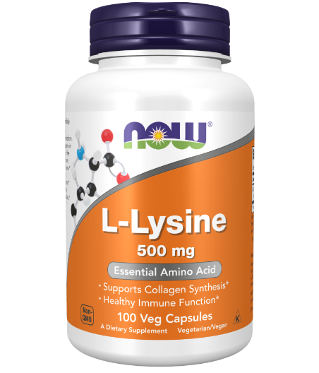 NOW L-Lysine 500mg - 100 vegan kapslit