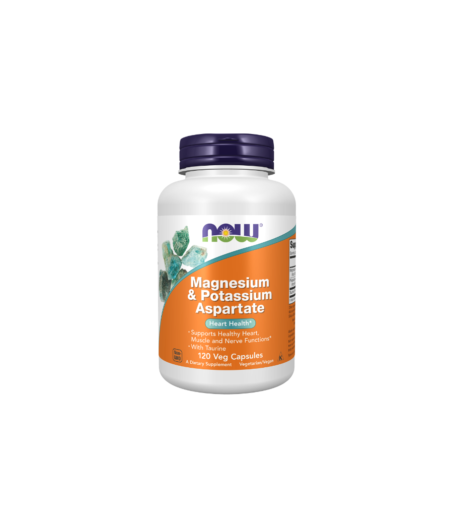 NOW Magnesium & Potassium Aspartate - 120 vegan capsules – low-calorie product from NOW, buy in Bombbar