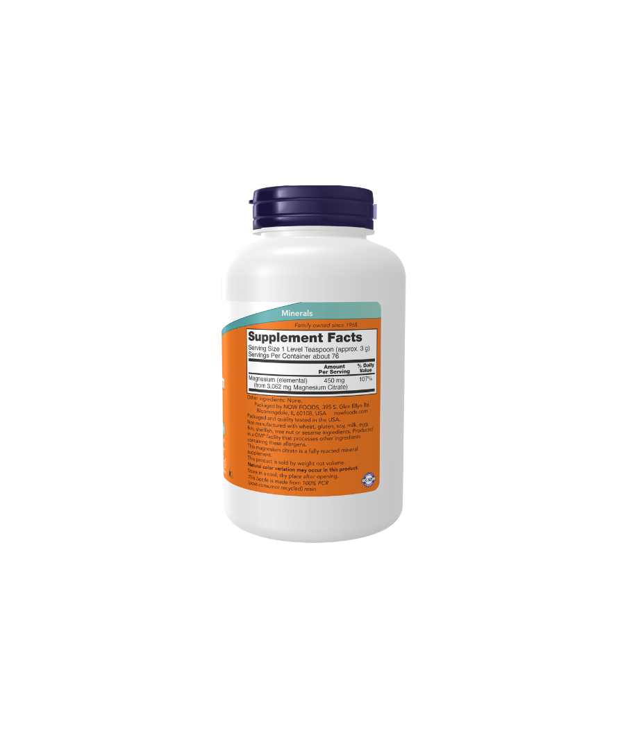 NOW FOODS Magnesium Citrate, Pure Powder - 227 grams – low-calorie product from NOW, buy in Bombbar