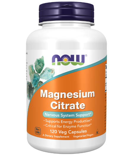 NOW FOODS Magnesium Citrate 400mg - 120 vegan capsules