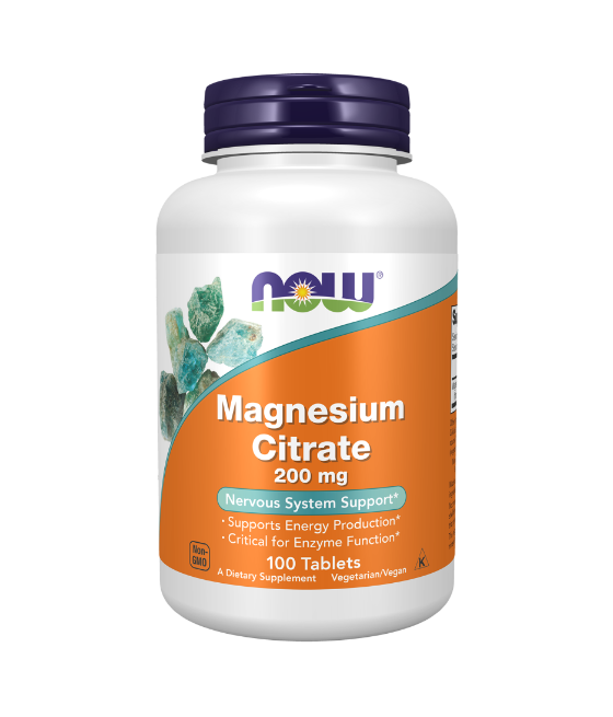 NOW FOODS Magnesium Citrate, 200mg - 100 tablets