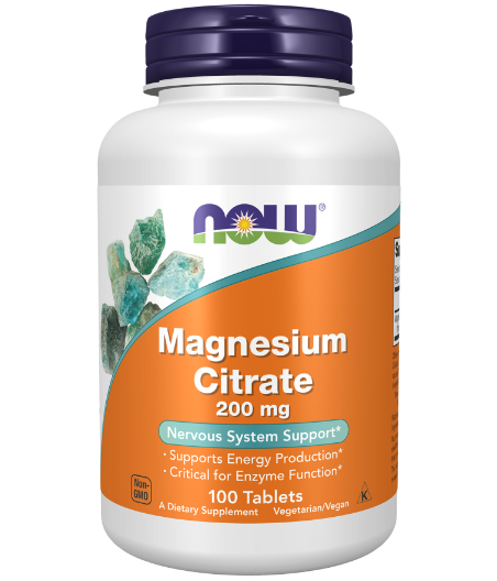 NOW  Magnesium Citrate, 200mg - 100 tabletti