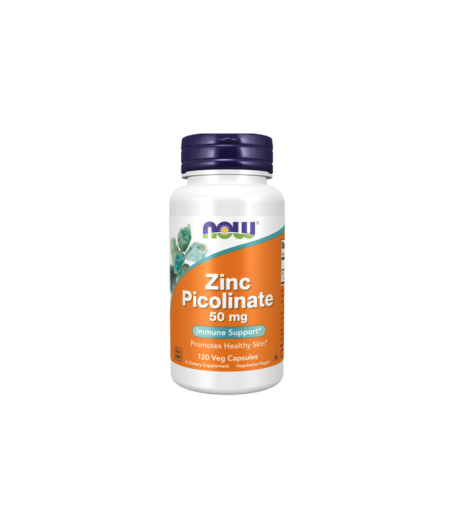 NOW Zinc Picolinate 50mg - 60 veggie capsules – low-calorie product from NOW, buy in Bombbar