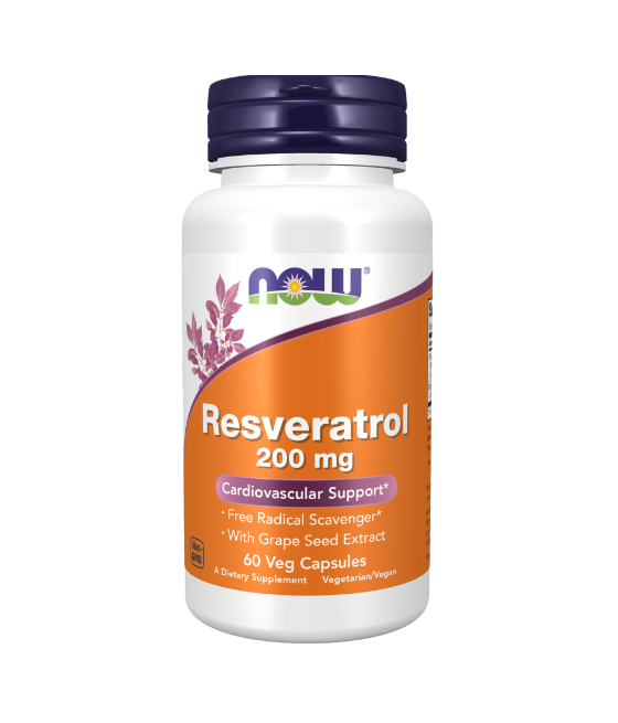 NOW Resveratrol 200mg - 60 vegan capsules