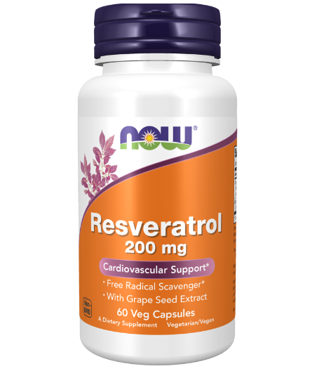 NOW Resveratrol 200mg - 60 веган капсул