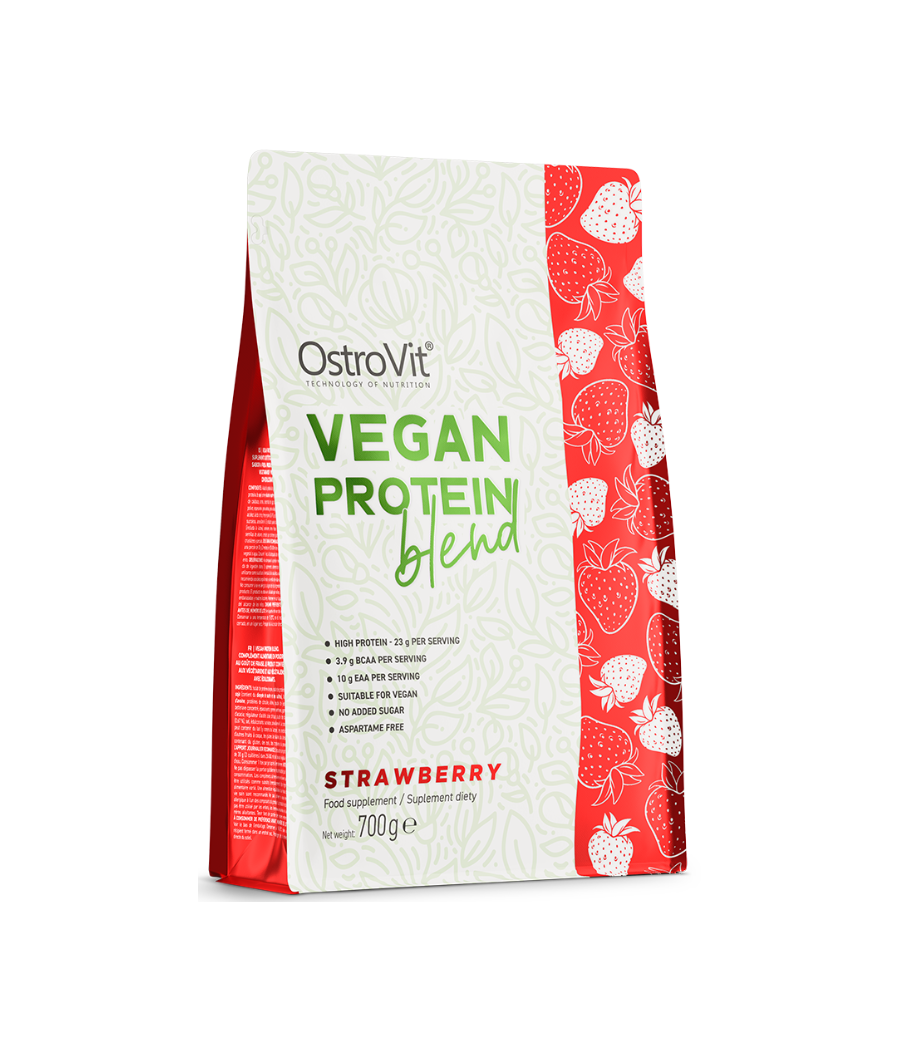 OSTROVIT Vegan Protein Blend, strawberry - 700g – low-calorie product from Ostrovit, buy in Bombbar