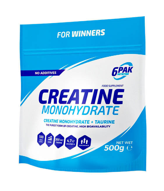 6PAK CREATINE MONOHYDRATE, natural - 500 gram