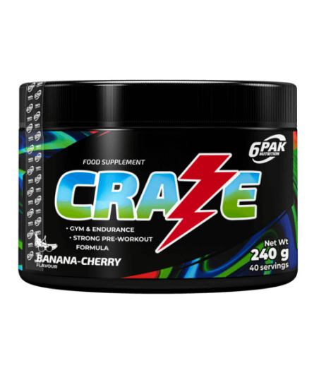 6PAK CRAZE, banana/cherry - 240gram