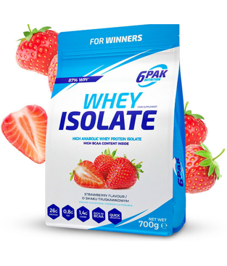 6PAK WHEY ISOLATE, maasikas - 700 grammi