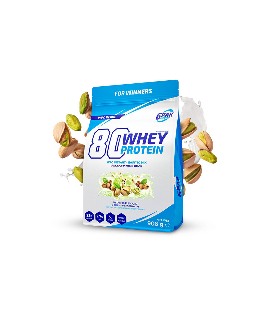 6PAK 80 WHEY PROTEIN, pistaatsia - 908 grammi – madala kalorsusega toode firmalt 6PAK Nutrition, osta Bombbar-ist