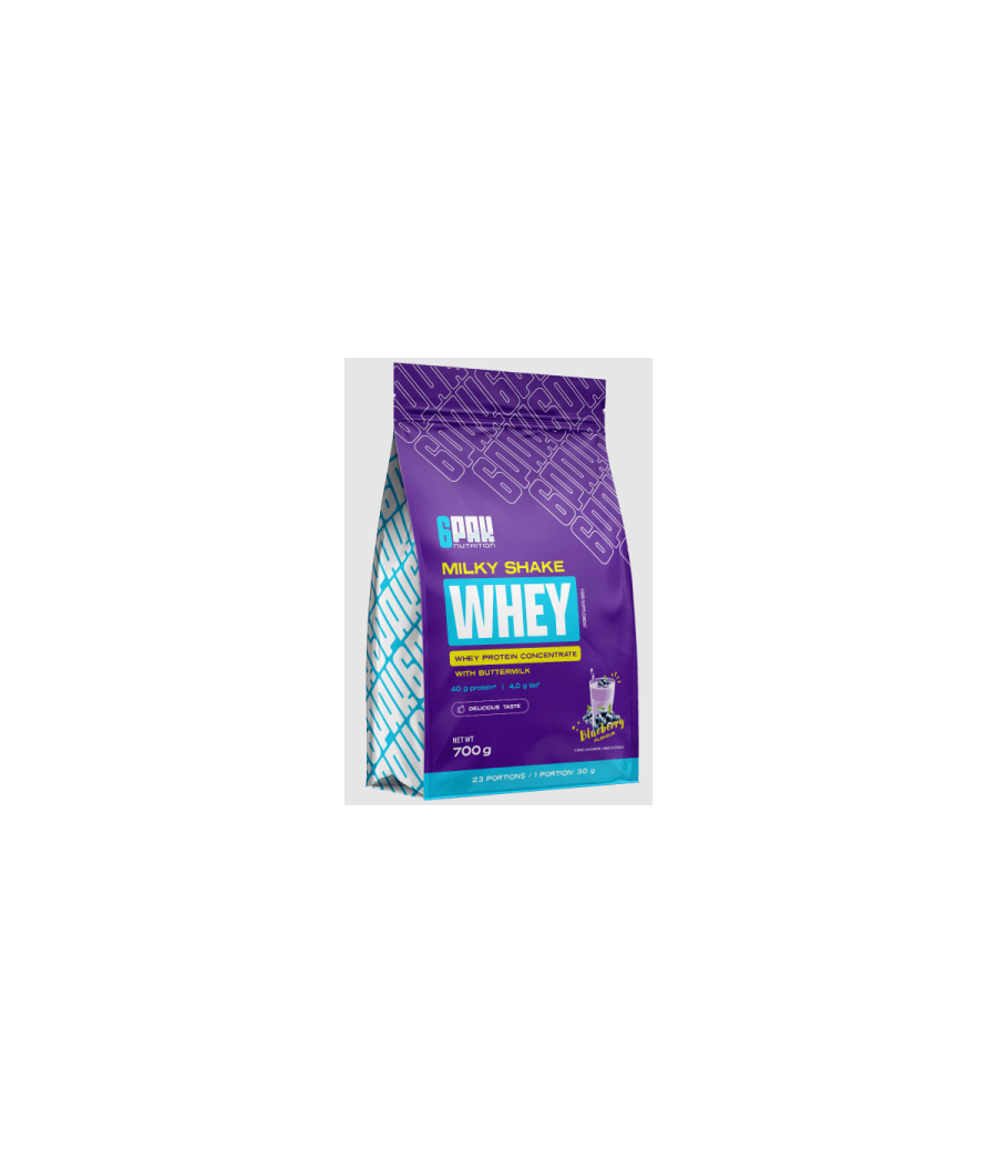 6PAK MILKY SHAKE WHEY , mustikas - 700grammi – madala kalorsusega toode firmalt 6PAK Nutrition, osta Bombbar-ist