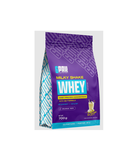 6PAK MILKY SHAKE WHEY, ванильное мороженое - 700 грамм