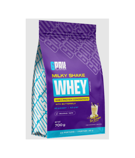 6PAK MILKY SHAKE WHEY, ванильное мороженое - 700 грамм