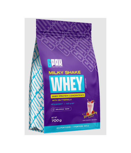 6PAK MILKY SHAKE WHEY, клубника - 700 грамм