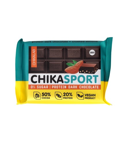 CHIKALAB Protein Dark Chocolate with Almonds CHIKASPORT, 100 g