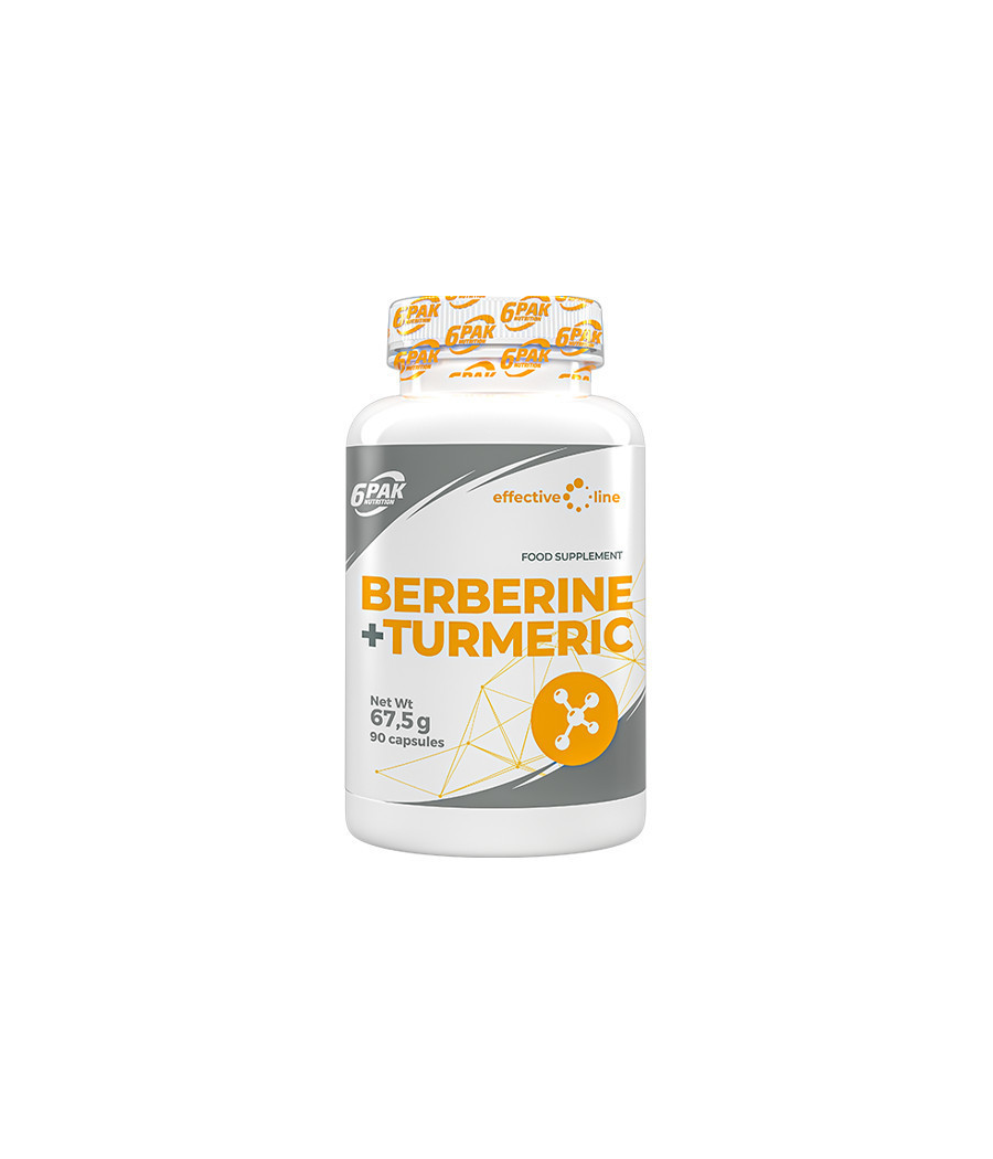 6PAK BERBERINE + TURMERIC - 90 капсул – низкокалорийный продукт от 6PAK Nutrition, купить в Bombbar