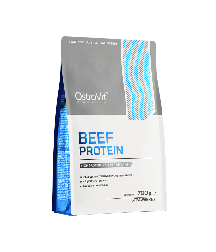 OSTROVIT BEEF Protein, клубника - 700 грамм – низкокалорийный продукт от Ostrovit, купить в Bombbar