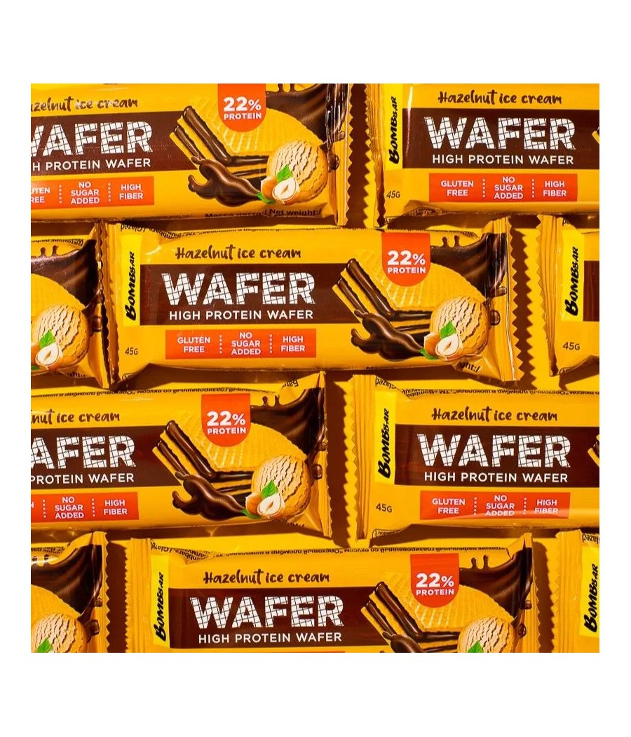 BOMBBAR Wafer Bar "Nutty Ice Cream in Chocolate", 45 g – low-calorie product from Bombbar, buy in Bombbar