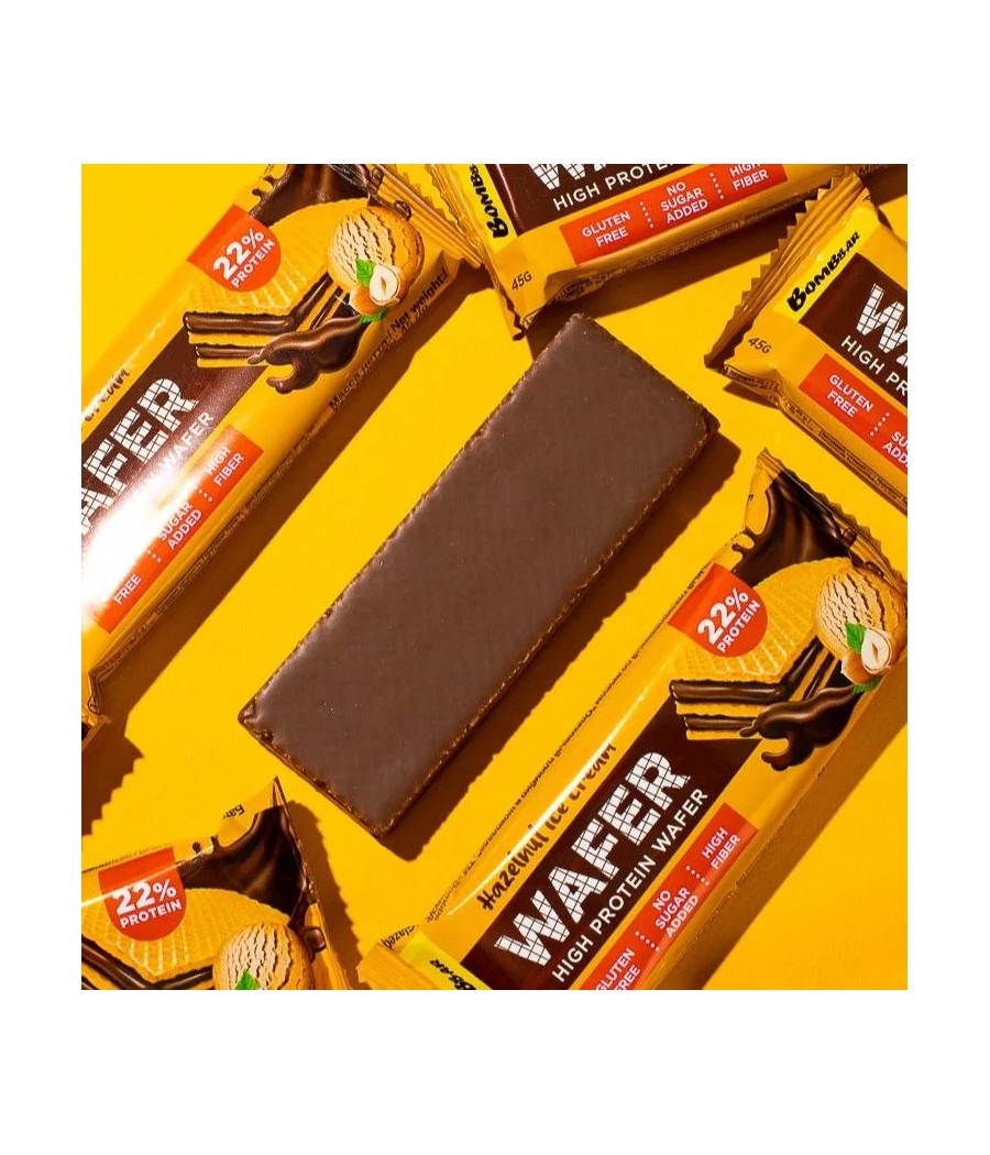 BOMBBAR Wafer Bar "Nutty Ice Cream in Chocolate", 45 g – low-calorie product from Bombbar, buy in Bombbar