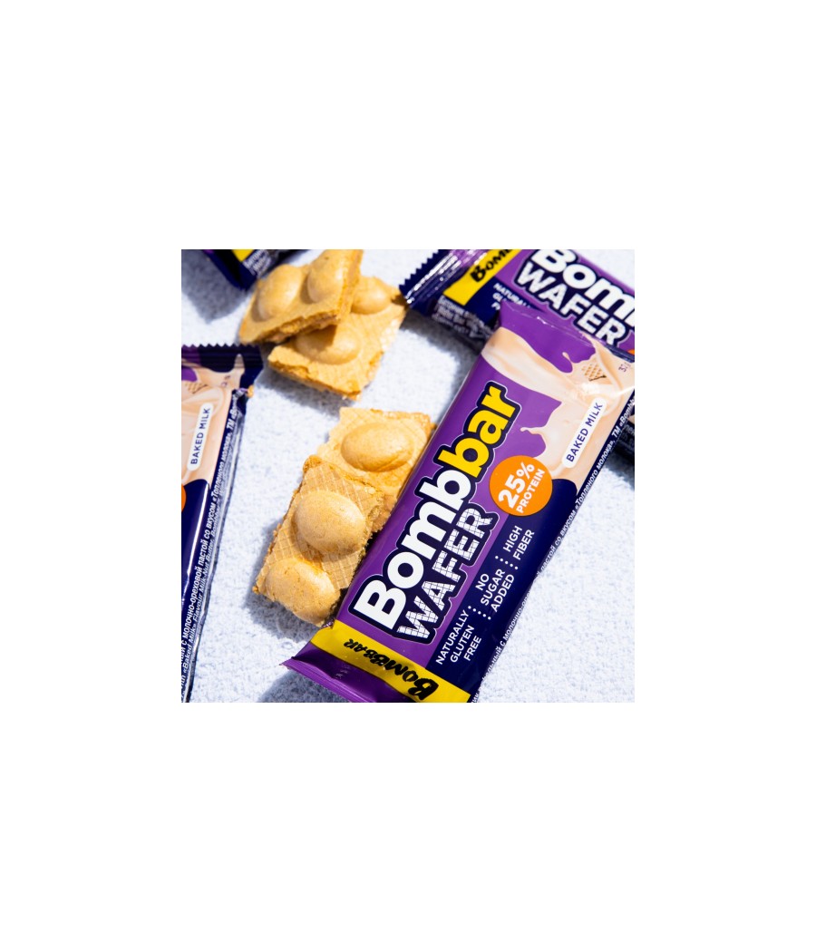 BOMBBAR Wafer Bar "Baked Milk", 32 g – low-calorie product from Bombbar, buy in Bombbar