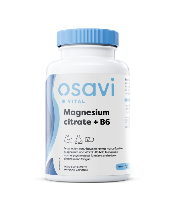 OSAVI Magneesiumtsitraat + B6 - 90 vegankapslit