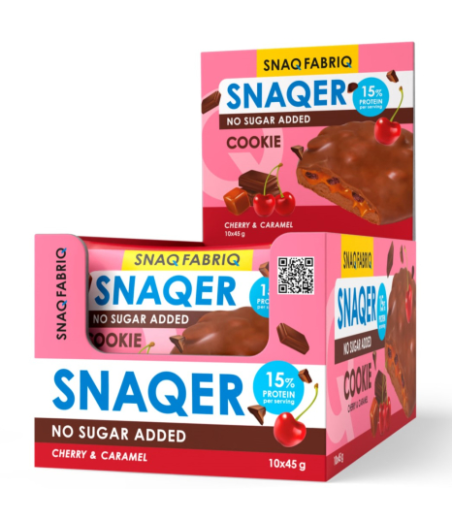 SNAQ FABRIQ Glazed cookies, cherry and caramel - 45g