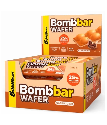 BOMBBAR Wafer bar with milk and nut paste with "Cappuccino" flavor - 32 g