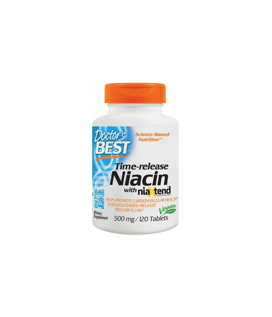 DOCTOR'S BEST Niacin with niaXtend, 500mg - 120 tablets – low-calorie product from Doctor's BEST, buy in Bombbar