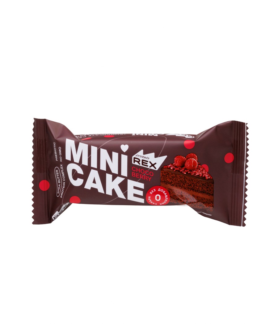 PROTEIN REX Mini protein cake, chocolate-raspberry - 40 g – low-calorie product from Protein Rex, buy in Bombbar