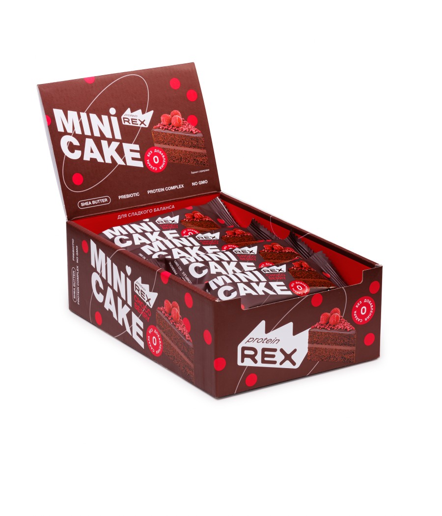 PROTEIN REX Mini protein cake, chocolate-raspberry - 40 g – low-calorie product from Protein Rex, buy in Bombbar