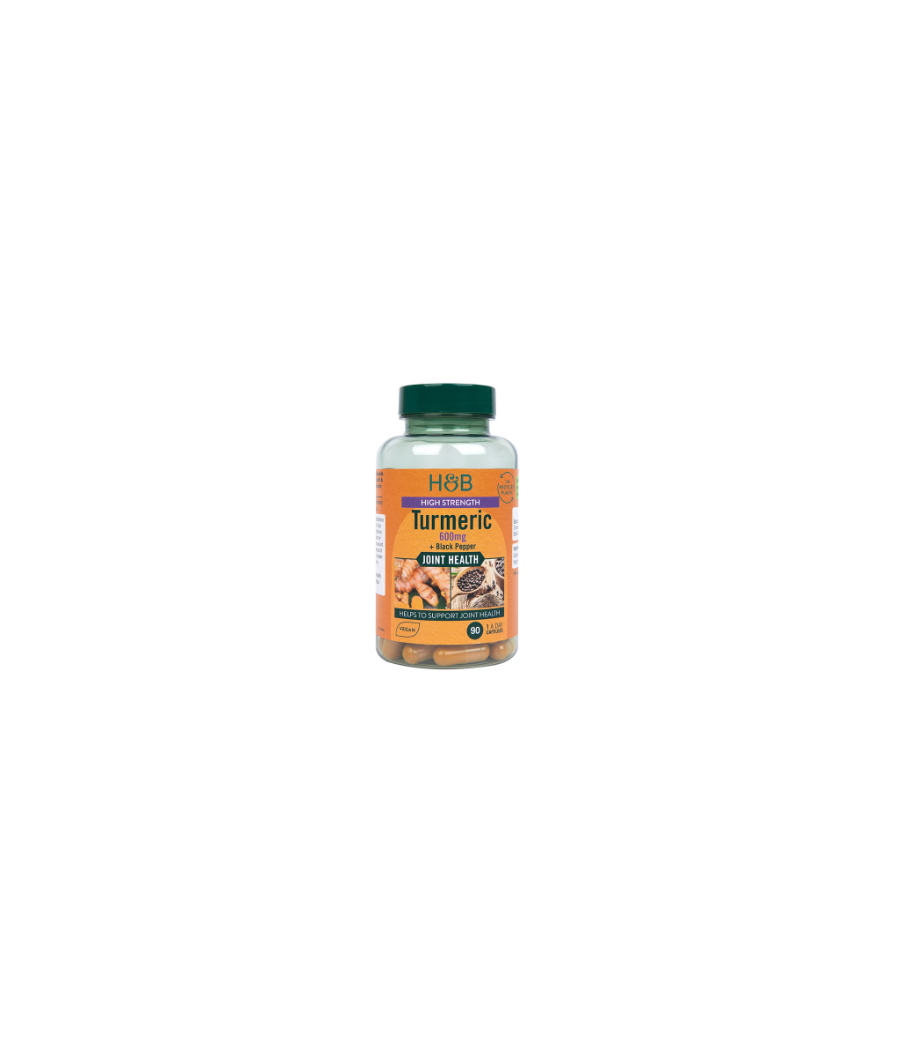 HOLLAND&BARRETT High Strength Turmeric with Black Pepper, 600mg - 90 capsules – low-calorie product from Holland&Barrett, buy in Bombbar