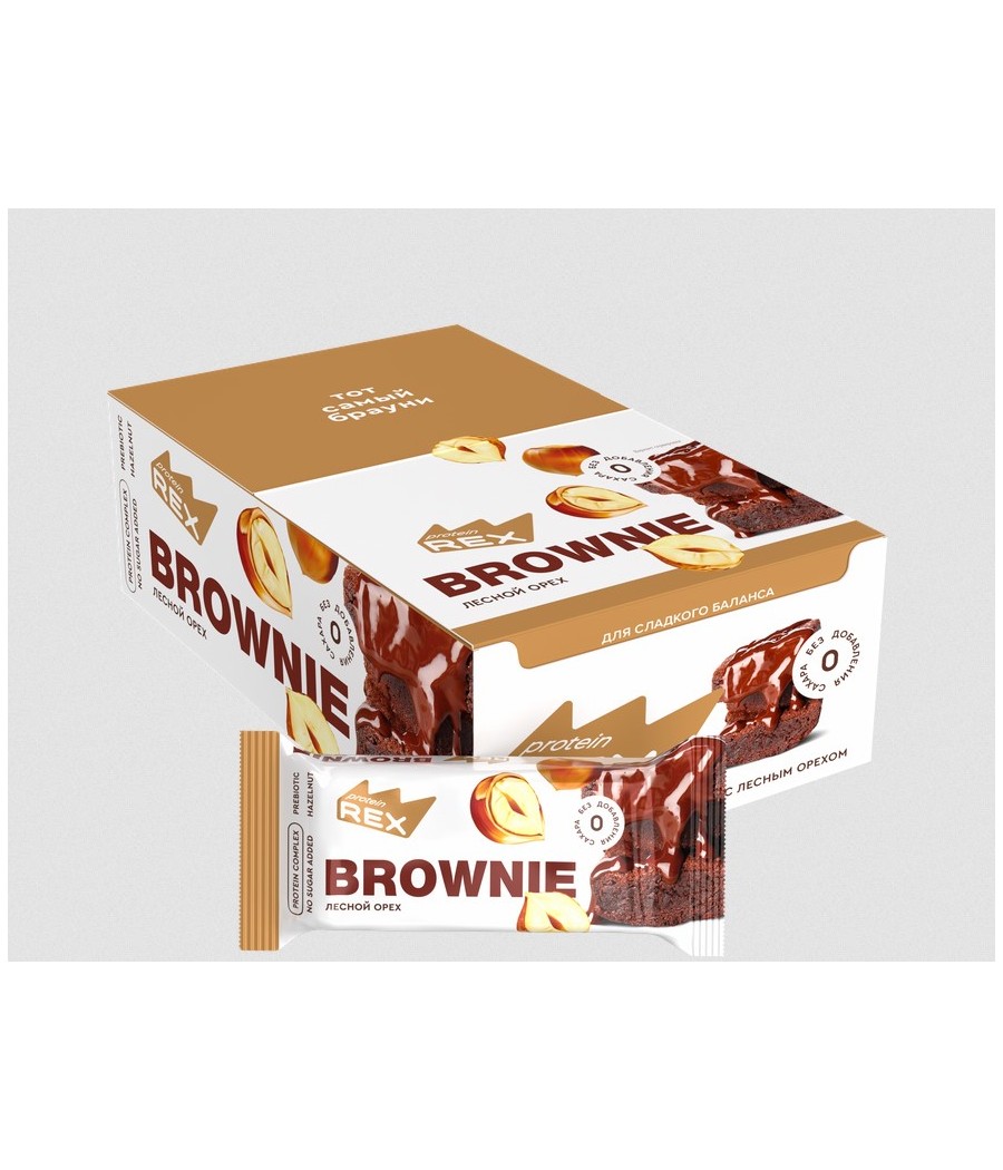 PROTEIN REX Protein brownie, sarapuupähkel - 50 g – madala kalorsusega toode firmalt Protein Rex, osta Bombbar-ist