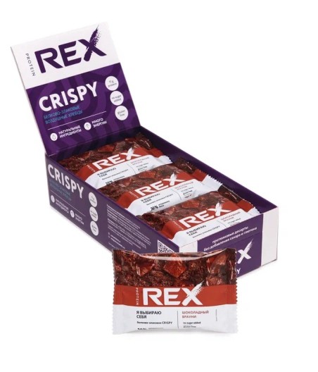 PROTEIN REX CRISPY Хлебцы протеино-злаковые, шоколадный брауни - 55 г