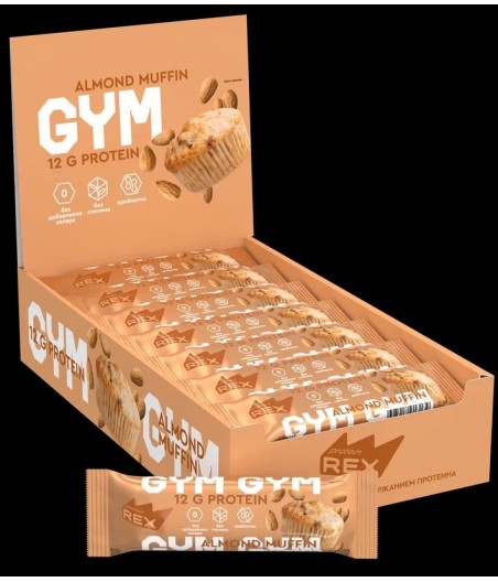 PROTEIN REX GYM Bar with high protein content, almond muffin - 35g