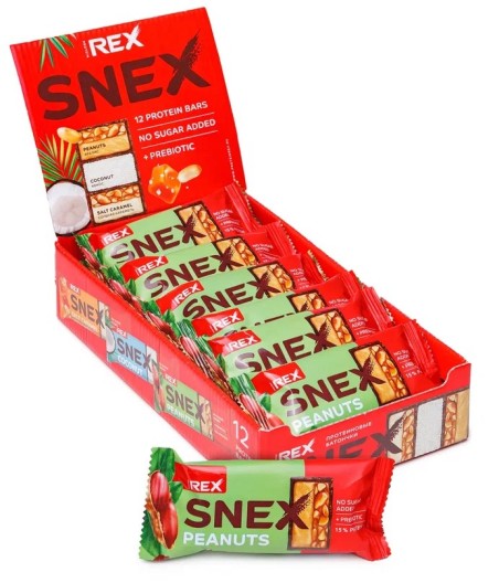 PROTEIN REX SNEX Glasuuritud batoon, maapähklid - 50g