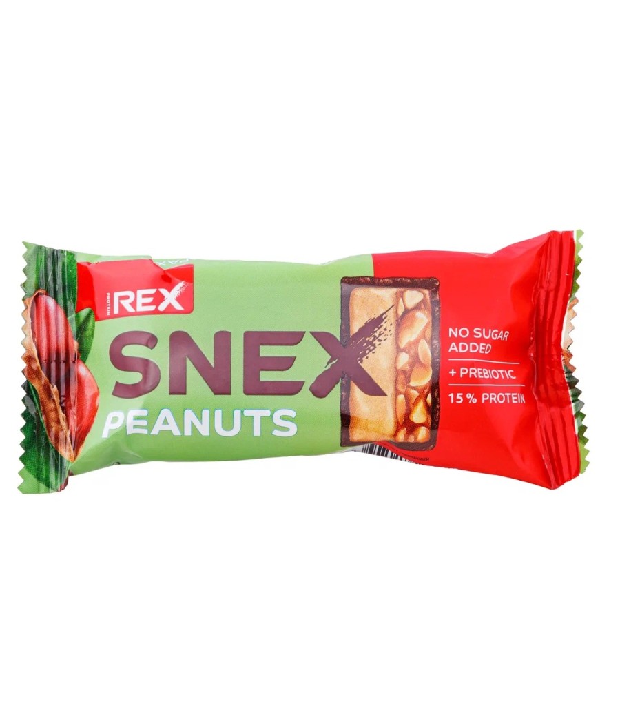 PROTEIN REX SNEX Glasuuritud batoon, maapähklid - 50g – madala kalorsusega toode firmalt Protein Rex, osta Bombbar-ist