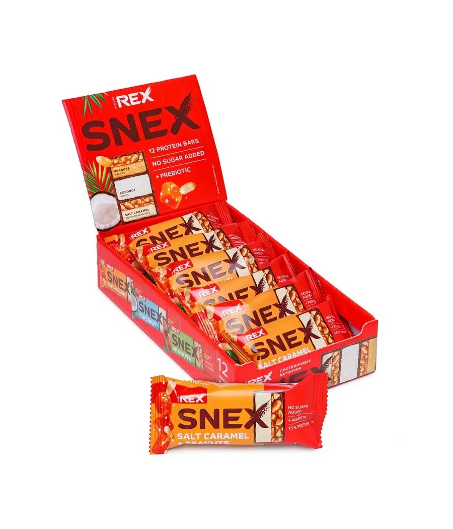 PROTEIN REX SNEX Bar glazed, salted caramel - 50g – low-calorie product from Protein Rex, buy in Bombbar