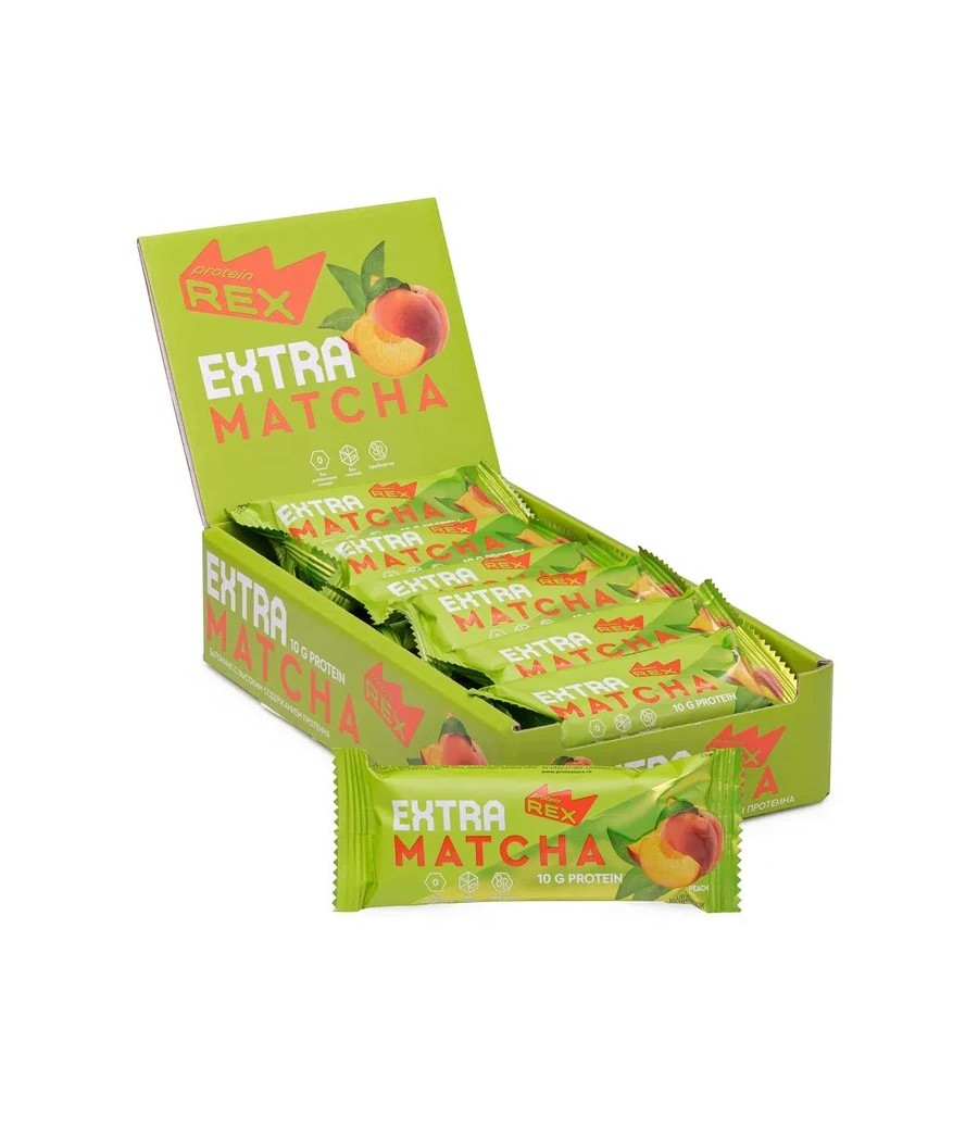 PROTEIN REX EXTRA High Protein Bar, Matcha Peach - 40g – low-calorie product from Protein Rex, buy in Bombbar