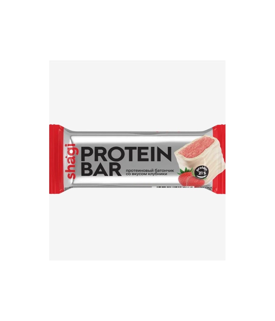 PROTEIN REX SHAGI Kõrge proteiinisisaldusega batoon maasika maitsega - 40g – madala kalorsusega toode firmalt Protein Rex, osta Bombbar-ist