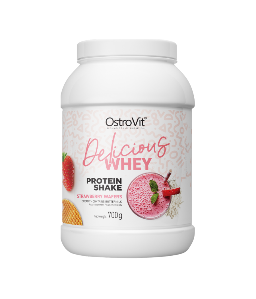 OSTROVIT Delicious WHEY, strawberry wafers - 700 g – low-calorie product from Ostrovit, buy in Bombbar