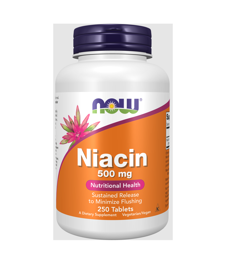 NOW FOODS Niacin, 500mg - 250 tablets – low-calorie product from NOW, buy in Bombbar