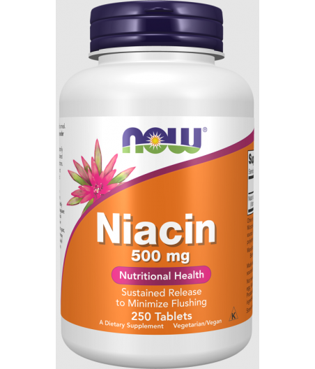 NOW FOODS Niacin, 500mg - 250 tablets