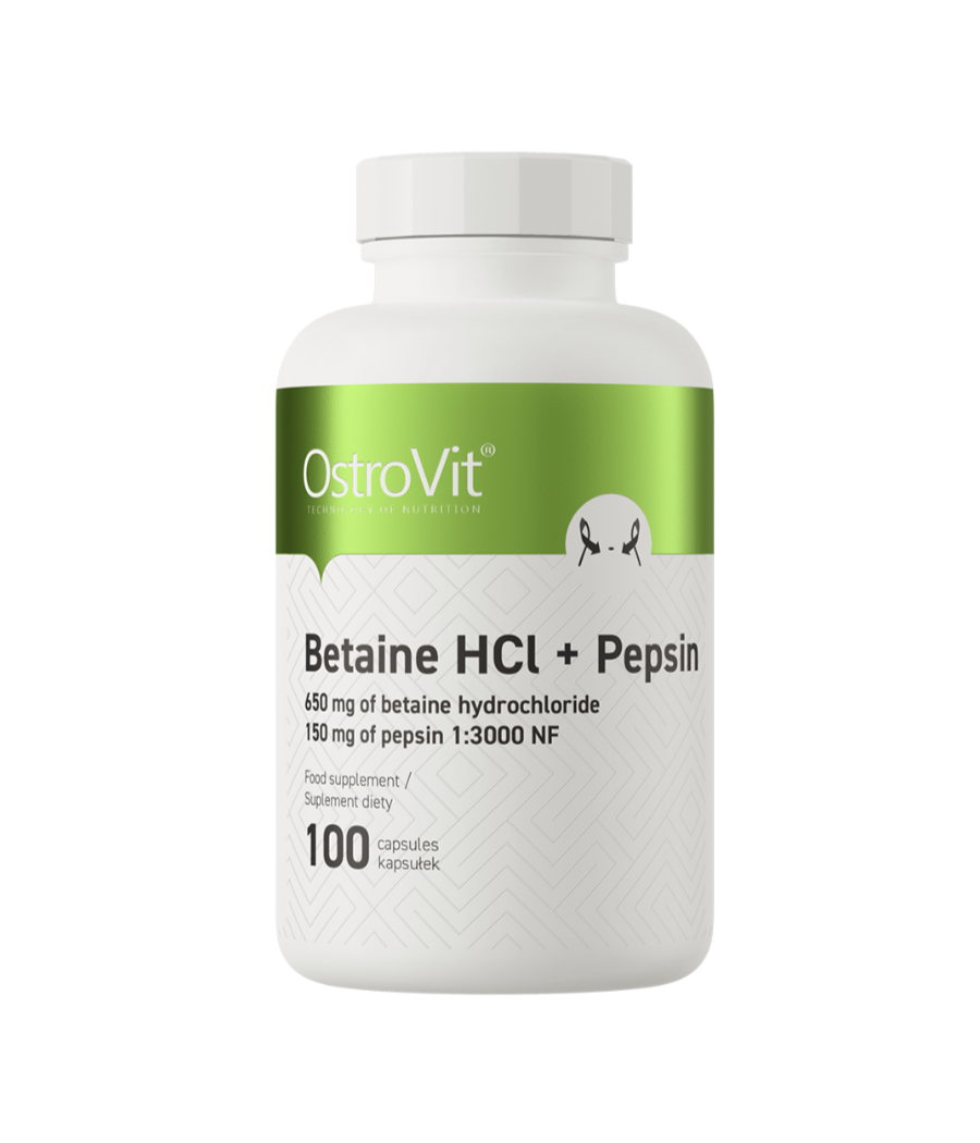 OSTROVIT Betaine HCl + Pepsin - 100 capsules – low-calorie product from Ostrovit, buy in Bombbar