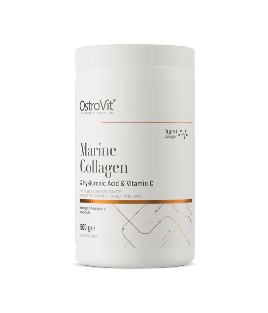 OSTROVIT Marine Collagen + Hyaluronic Acid + Vitamin C, mango&pineapple - 500 g – low-calorie product from Ostrovit, buy in Bombbar