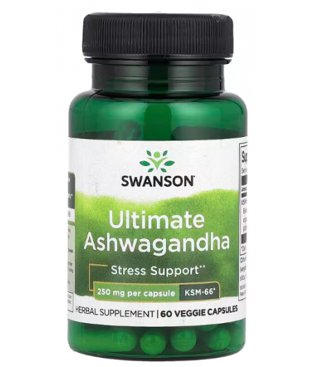 SWANSON Ashwagandha Ultimate KSM-66, 250mg – 60 vcaps