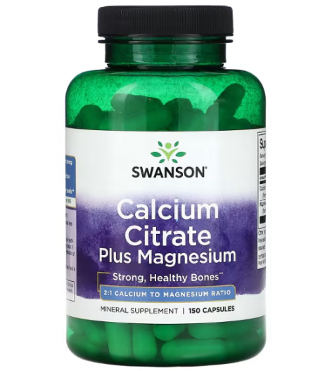 SWANSON Calcium Citrate Plus Magnesium - 150 kapslit