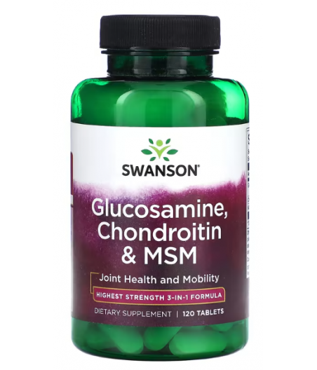 SWANSON glükoosamiin, kondroitiin ja MSM, 750 mg - 120 tabletti