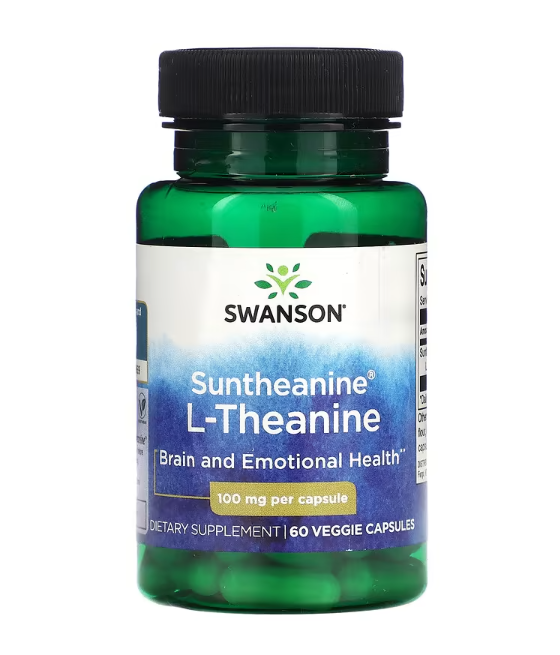 SWANSON Suntheanine L-Theanine, 100mg - 60 vcaps